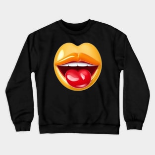 Tongue Out Emoji Sticker - Express Yourself with this Playful Emoticon Crewneck Sweatshirt